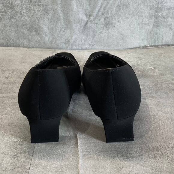 EASY STREET Women's Black Suede Entice Square-Toe Block-Heel Slip-On Pumps SZ8.5 - Picture 5 of 8